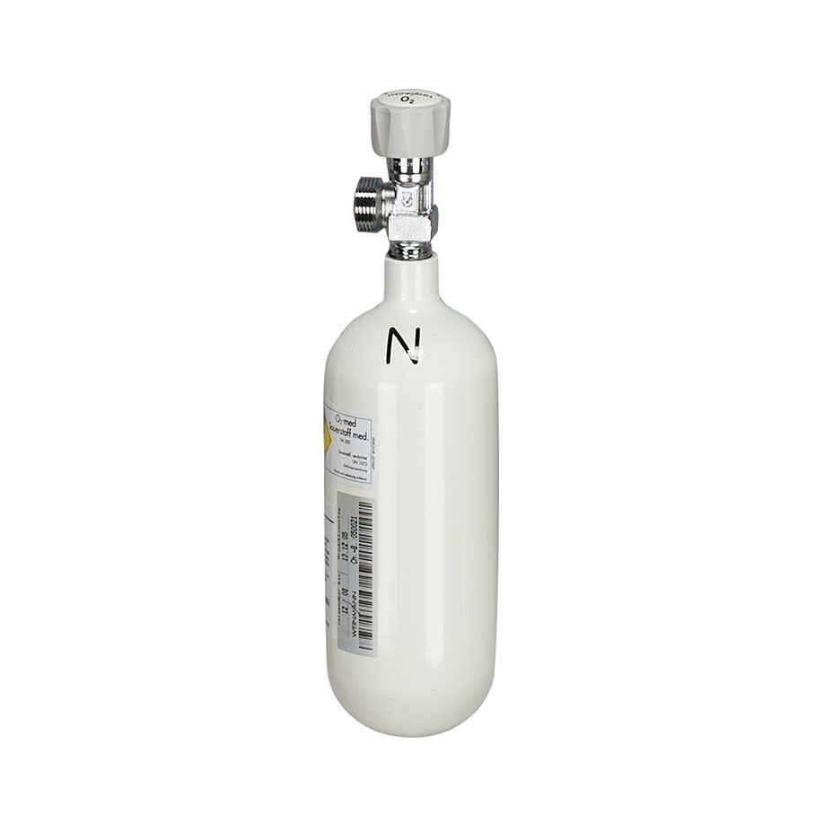 Sauerstoff-Flasche, leer 0,8 Ltr.,